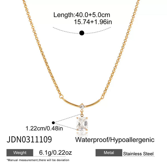Wholesale Women's Geometric Stainless Steel Pendant Necklace With Vacuum Real Gold Plating In Pvd Furnace