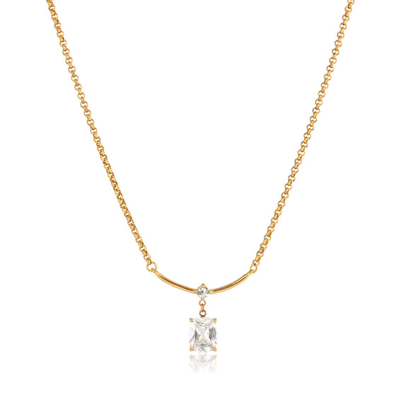 Wholesale Women's Geometric Stainless Steel Pendant Necklace With Vacuum Real Gold Plating In Pvd Furnace