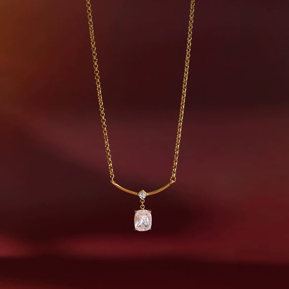Wholesale Women's Geometric Stainless Steel Pendant Necklace With Vacuum Real Gold Plating In Pvd Furnace
