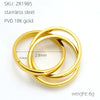 Wholesale Women's Geometric Stainless Steel Polished Electroplated Ins Style Multilayered Glossy Plain Ring
