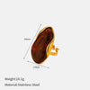 Wholesale Women's Geometric Stainless Steel Polished Electroplated Open Ring