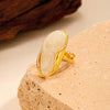 Wholesale Women's Geometric Stainless Steel Polished Electroplated Open Ring