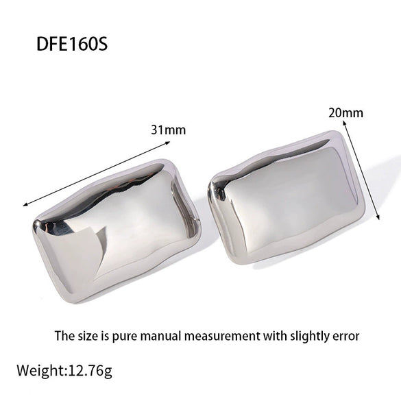 Wholesale Women's Geometric Stainless Steel Polished Rectangular Earrings