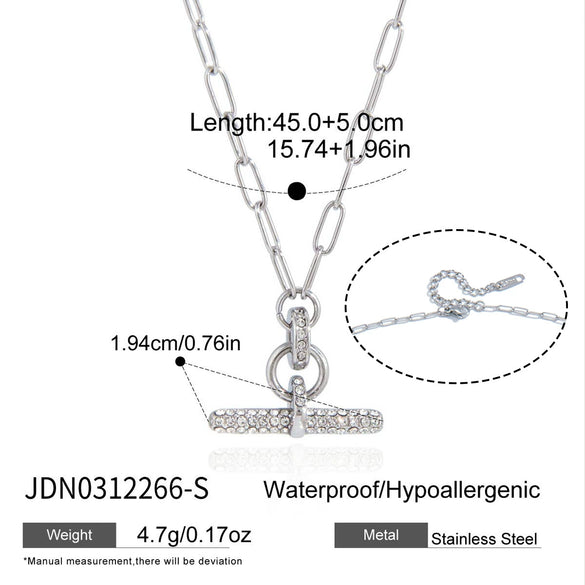 Wholesale Women's Geometric Stainless Steel Pvd Furnace Vacuum Real Gold Plated Necklace Pendant