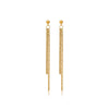Wholesale Women's Geometric Stainless Steel Real Gold Electroplated Long Tassel Chain Earrings