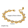 Wholesale Women's Geometric Stainless Steel Real Gold Plated Bracelet With Diamonds