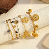 Wholesale Women's Geometric Stainless Steel Real Gold Plated Bracelet
