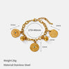 Wholesale Women's Geometric Stainless Steel Real Gold Plated Bracelet