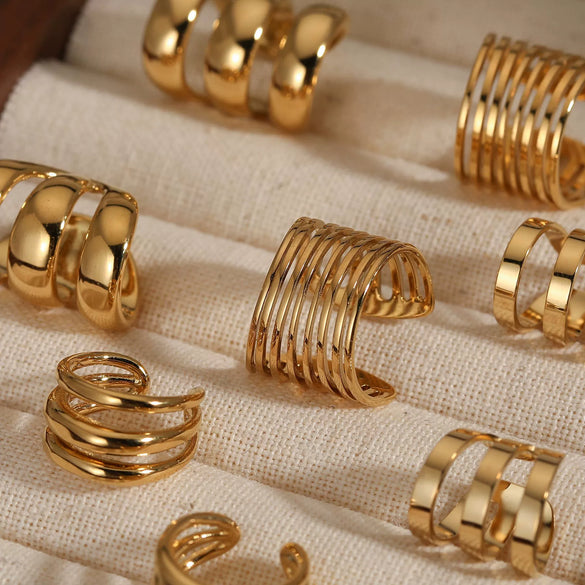 Wholesale Women's Geometric 316 Stainless Steel Real Gold Plated Earrings With Simple Design