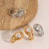 Wholesale Women's Geometric Stainless Steel Real Gold Plated Earrings