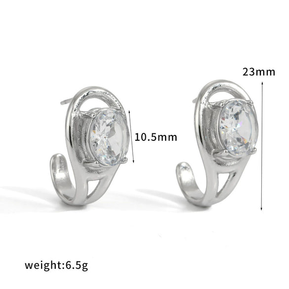 Wholesale Women's Geometric Stainless Steel Real Gold Plated Earrings