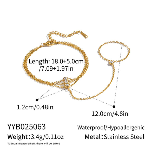 Wholesale Women's Geometric Stainless Steel Real Gold Plated Interlocking Bracelet Light Luxury Highend Jewelry