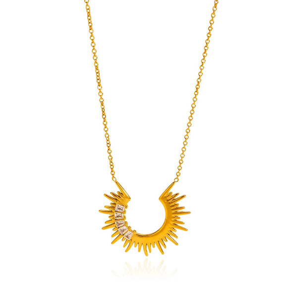 Wholesale Women's Geometric Stainless Steel Real Gold Plated Minimalist Necklace