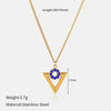 Wholesale Women's Geometric Stainless Steel Real Gold Plated Necklace With Ushaped Chain