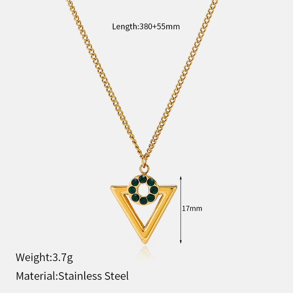 Wholesale Women's Geometric Stainless Steel Real Gold Plated Necklace With Ushaped Chain