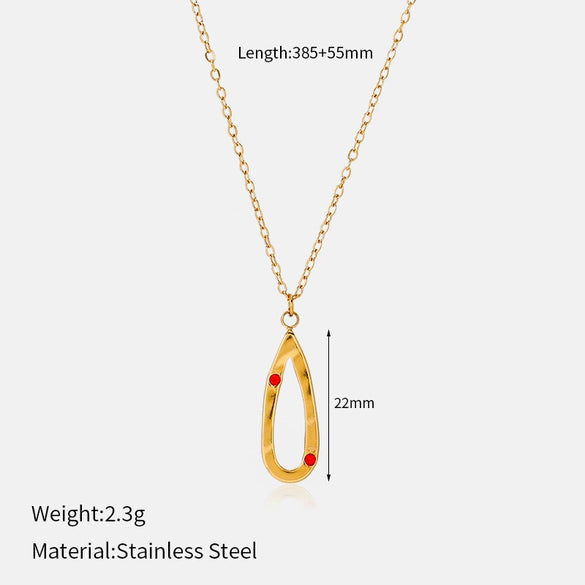 Wholesale Women's Geometric Stainless Steel Real Gold Plated Necklace With Ushaped Chain