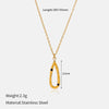 Wholesale Women's Geometric Stainless Steel Real Gold Plated Necklace With Ushaped Chain