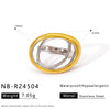 Wholesale Women's Geometric Stainless Steel Ring Electroplated 18K Gold Ins Style