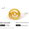 Wholesale Women's Geometric Stainless Steel Ring Electroplated 18K Gold Ins Style