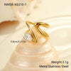 Wholesale Women's Geometric Stainless Steel Ring Electroplated With Real Gold Inlaid With Zircon Light Luxury Hand Jewelry