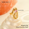Wholesale Women's Geometric Stainless Steel Ring Electroplated With Real Gold Inlaid With Zircon Light Luxury Hand Jewelry