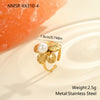 Wholesale Women's Geometric Stainless Steel Ring Electroplated With Real Gold Inlaid With Zircon Light Luxury Hand Jewelry