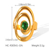 Wholesale Women's Geometric Stainless Steel Ring Set With Green Zirconia Light Luxury And Highend Jewelry