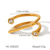 Wholesale Women's Geometric Stainless Steel Ring Set With Zirconia