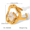 Wholesale Women's Geometric Stainless Steel Ring Set With Zirconia