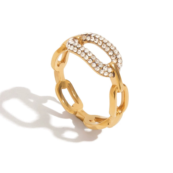 Wholesale Women's Geometric Stainless Steel Ring With Electroplating Non Fading Light Luxury High End Feeling