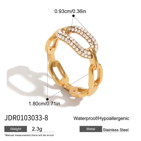 Wholesale Women's Geometric Stainless Steel Ring With Electroplating Non Fading Light Luxury High End Feeling