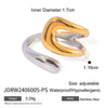 Wholesale Women's Geometric Stainless Steel Ring With Gold And Silver Color Matching Round Diamond And Electroplating Treatment