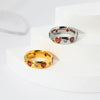 Wholesale Women's Geometric Stainless Steel Ring With Heart And Star Pattern 18K Gold Plated Highend Jewelry