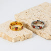 Wholesale Women's Geometric Stainless Steel Ring With Heart And Star Pattern 18K Gold Plated Highend Jewelry
