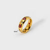 Wholesale Women's Geometric Stainless Steel Ring With Heart And Star Pattern 18K Gold Plated Highend Jewelry