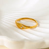 Wholesale Women's Geometric Stainless Steel Ring With 18K Gold Electroplating