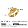 Wholesale Women's Geometric Stainless Steel Ring With Line Rope Knot Texture And Electroplating Processing
