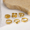Wholesale Women's Geometric Stainless Steel Ring With Line Rope Knot Texture And Electroplating Processing