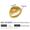 Wholesale Women's Geometric Stainless Steel Ring With Line Rope Knot Texture And Electroplating Processing