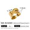 Wholesale Women's Geometric Stainless Steel Ring With Line Rope Knot Texture And Electroplating Processing