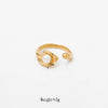Wholesale Women's Geometric Stainless Steel Ring With Pvd Furnace Vacuum Real Gold Plating Light Luxury Minimalist Style