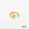 Wholesale Women's Geometric Stainless Steel Ring With Pvd Furnace Vacuum Real Gold Plating Light Luxury Minimalist Style