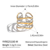 Wholesale Women's Geometric Stainless Steel Ring With Pvd Furnace Vacuum Real Gold Plating