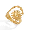 Wholesale Women's Geometric Stainless Steel Ring With Vacuum Real Gold Plating Accessories