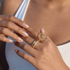 Wholesale Women's Geometric Stainless Steel Ring With Vacuum Real Gold Plating Accessories
