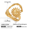 Wholesale Women's Geometric Stainless Steel Ring With Vacuum Real Gold Plating Accessories