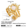 Wholesale Women's Geometric Stainless Steel Ring With Vacuum Real Gold Plating In Pvd Furnace Accessories