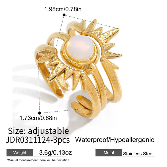 Wholesale Women's Geometric Stainless Steel Ring With Vacuum Real Gold Plating In Pvd Furnace Accessories