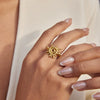 Wholesale Women's Geometric Stainless Steel Ring With Vacuum Real Gold Plating In Pvd Furnace Accessories
