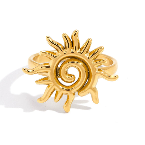 Wholesale Women's Geometric Stainless Steel Ring With Vacuum Real Gold Plating In Pvd Furnace Accessories